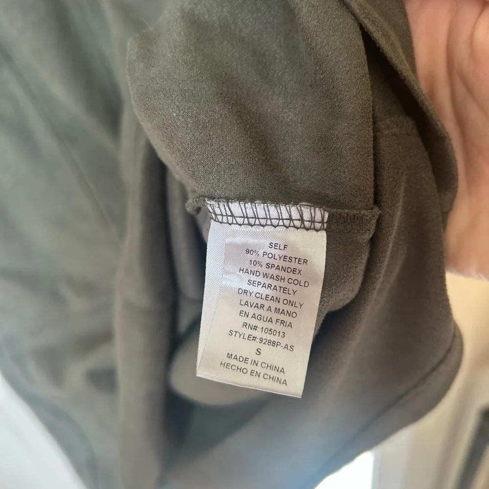 Altar'd State Olive Green Vegan Suede Women's Shift Dress Size Small - Picture 9 of 10